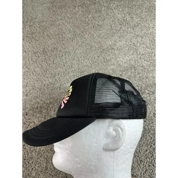 Volcom Stone Hat Mens OS Black Pink Mesh Snapback Trucker Cap Skater - Picture 4 of 9